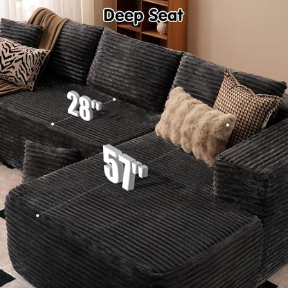 ovios 104" Cloud Sectional Couch with L-Shape Chaise,Modern Modular Sofa with Deep Seat