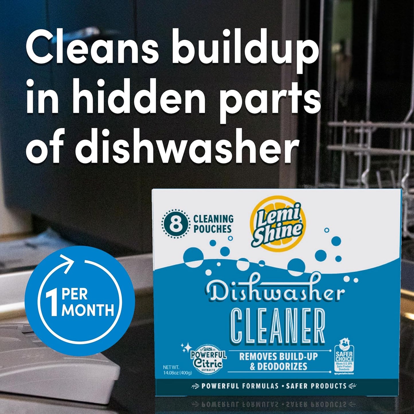 Lemi Shine Natural Dishwasher Cleaner Powered By Citric Acid | 100% Guaranteed Hard Water Cleaning