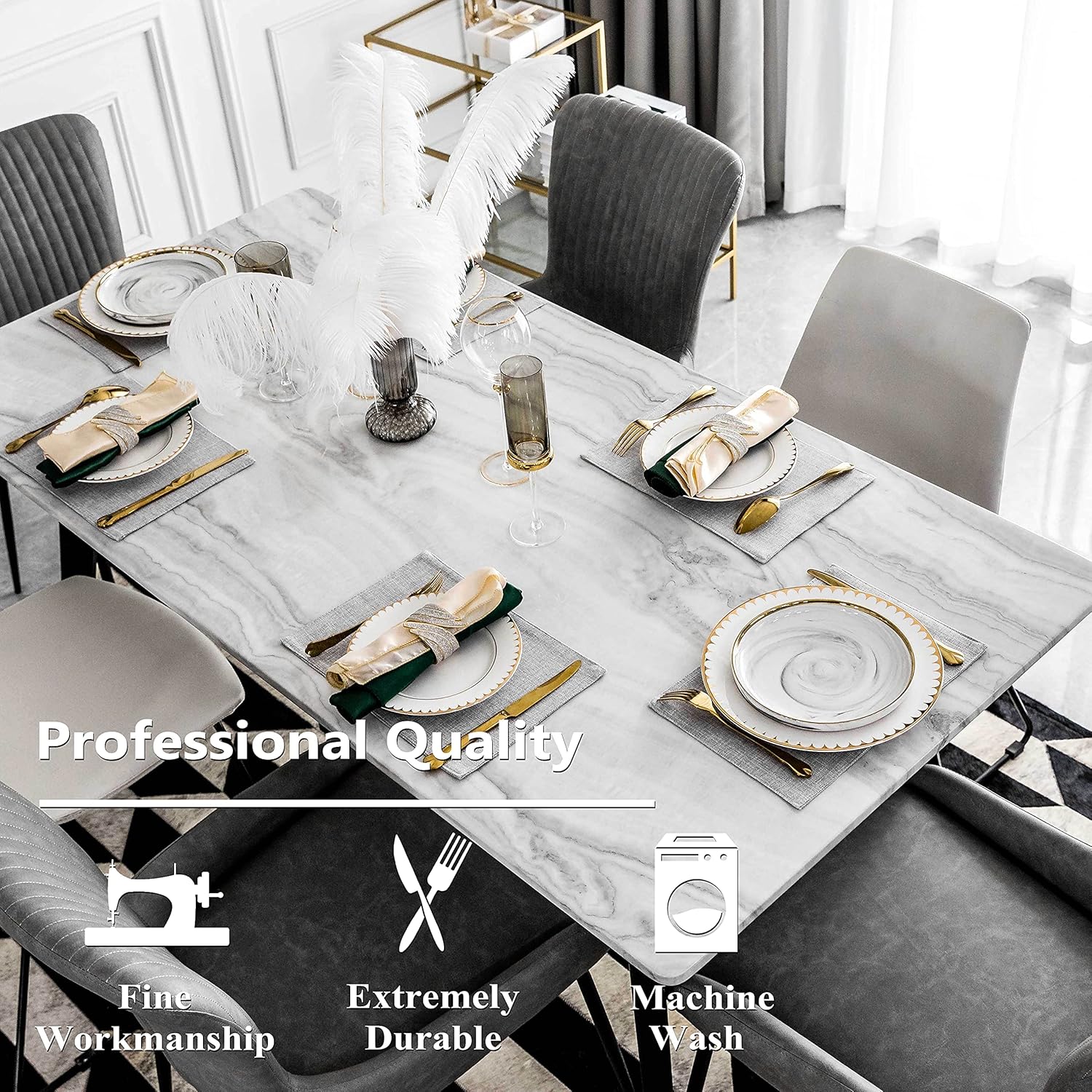 Home Brilliant Cloth Placemats Set of 8 Heat Resistant Washable Plate Mats Placemats for Parties