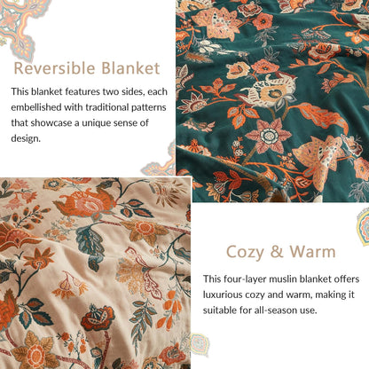 Boho Throw Blanket for Couch Sofa Bed, 100% Cotton Woven Quilt with Tassel 80”x90”, Super Soft