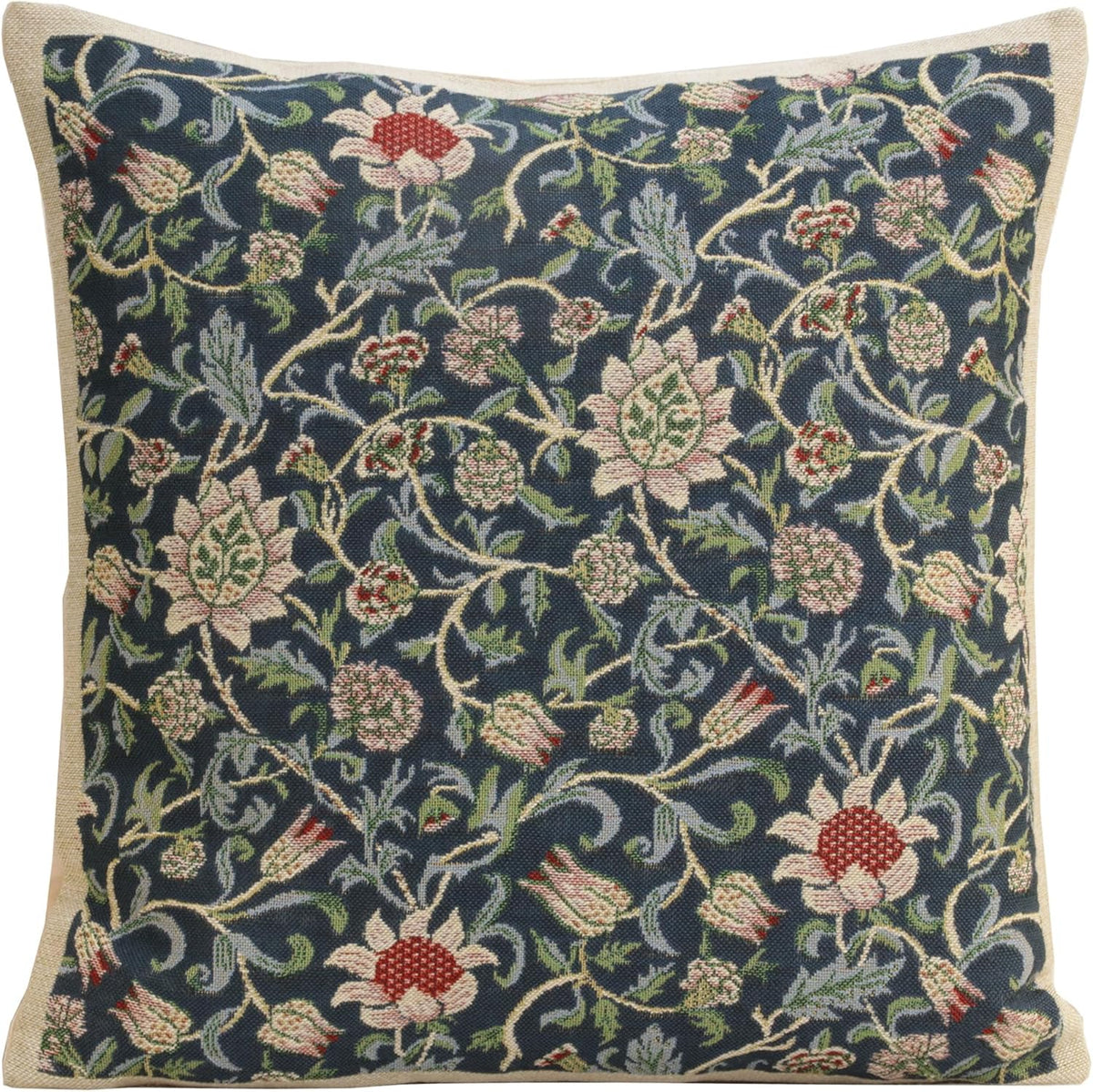 Charlotte Home Furnishings Throw Pillow Covers 16x16 in, Blue Flowers Decorative Couch Pillow