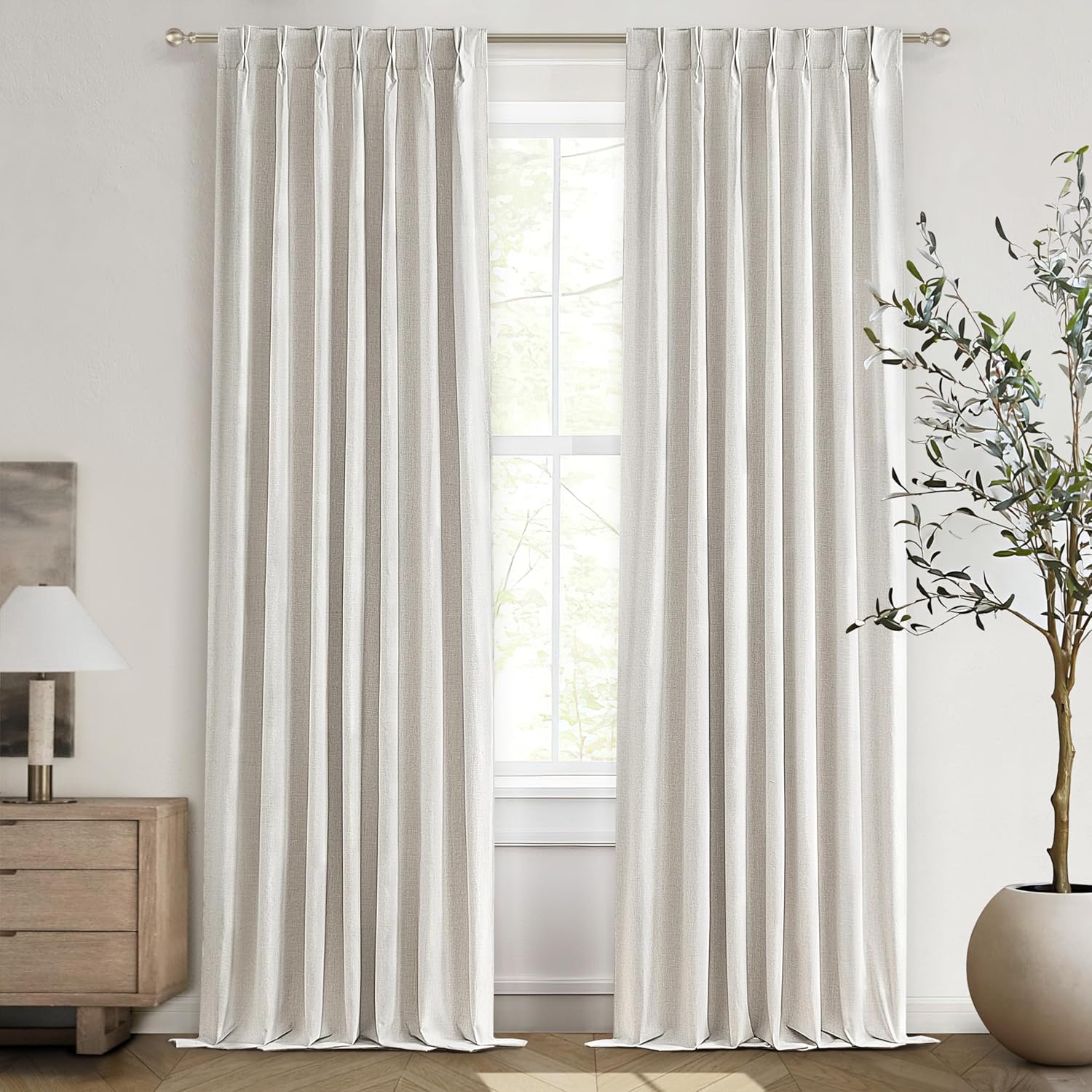102 Inch Long Curtains Blackout for Bedroom 80 Inches Wide Total Each 40 2 Panels Pinch Pleated