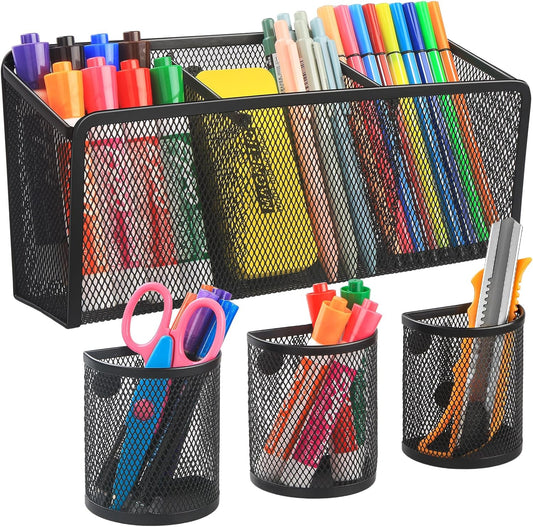 VICNOVA Magnetic Pencil Holder - Metal Pen Holder with Strong Magnets - Storage Basket Organizer