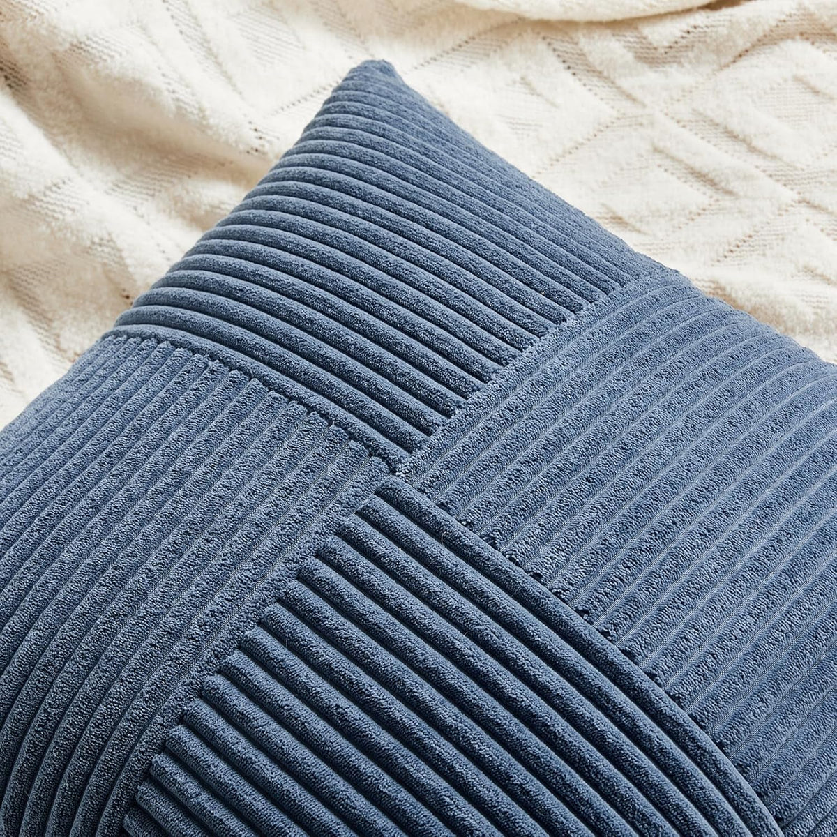 Fancy Homi 2 Packs Dusty Blue Lumbar Decorative Throw Pillow Covers 16x32 Inch for Couch Bed Sofa