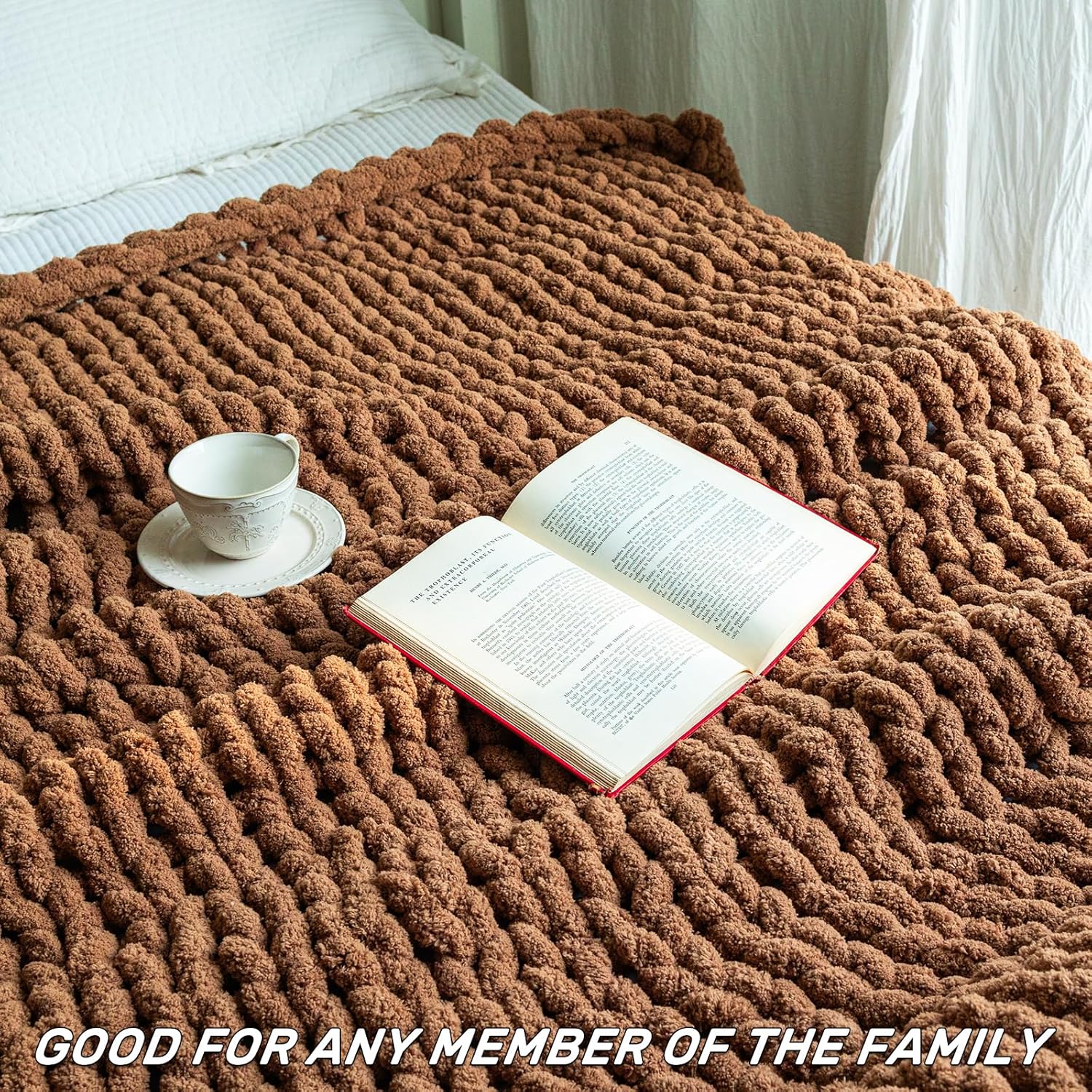 Chunky Knit Blanket - Luxury Soft Cozy 40 * 50 Throw Blanket,100% Woven Blanket Rope Knot Throw