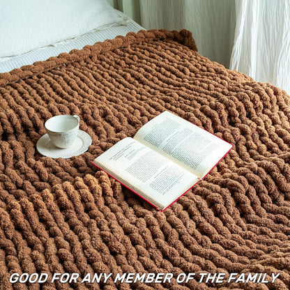 Chunky Knit Blanket - Luxury Soft Cozy 50 * 60 Throw Blanket,100% Woven Blanket Rope Knot Throw