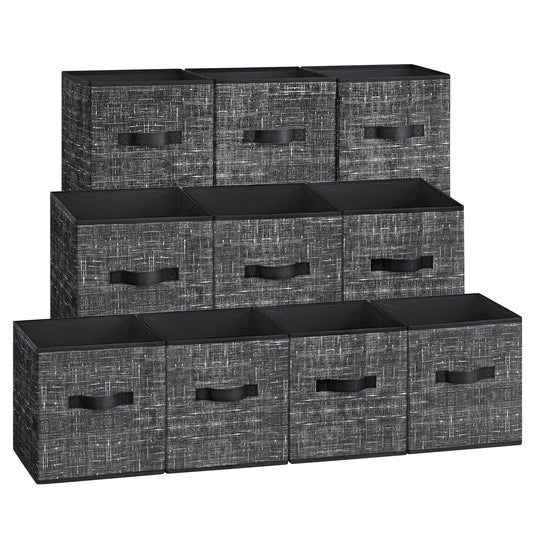 SONGMICS Storage Cubes, Set of 10, 11-Inch Foldable Closet Organizers