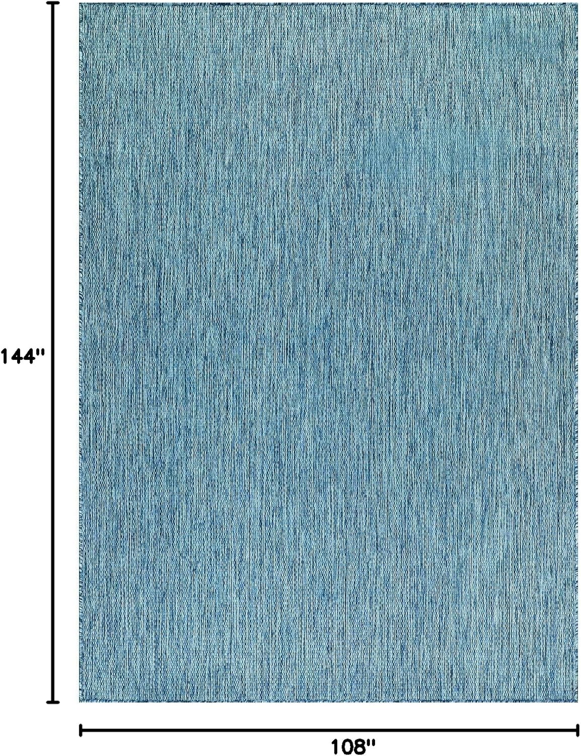 Washable Indoor Outdoor Rug 9x12 Weather Resistant Area Rugs Modern Solid for Porch Deck Balcony