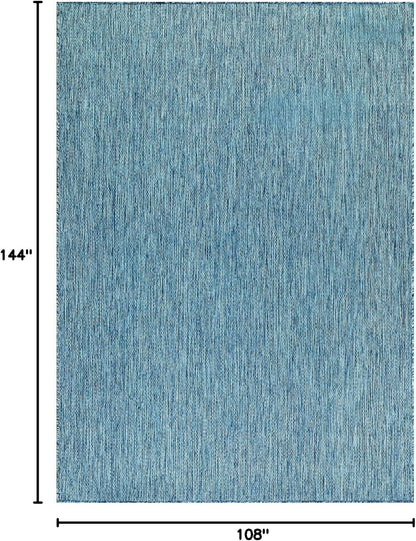 Washable Indoor Outdoor Rug 9x12 Weather Resistant Area Rugs Modern Solid for Porch Deck Balcony
