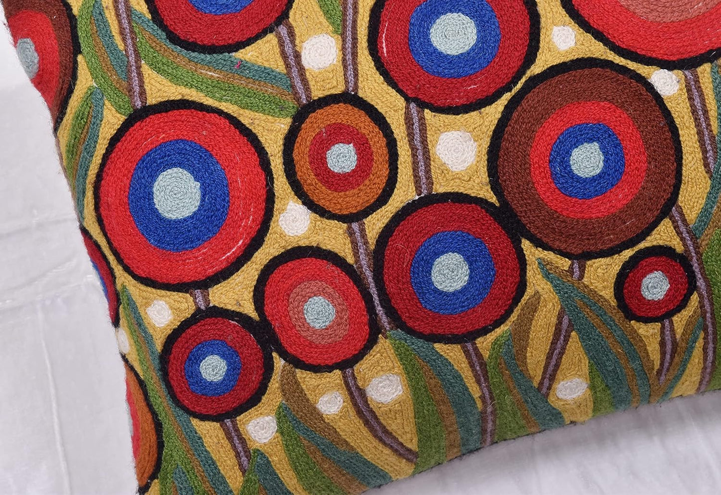 Lumbar Yellow Poppy Floral Pillow Cover Red Poppies Flower Pillows Farmhouse Chair Cushion Floral