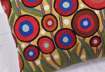 Lumbar Yellow Poppy Floral Pillow Cover Red Poppies Flower Pillows Farmhouse Chair Cushion Floral