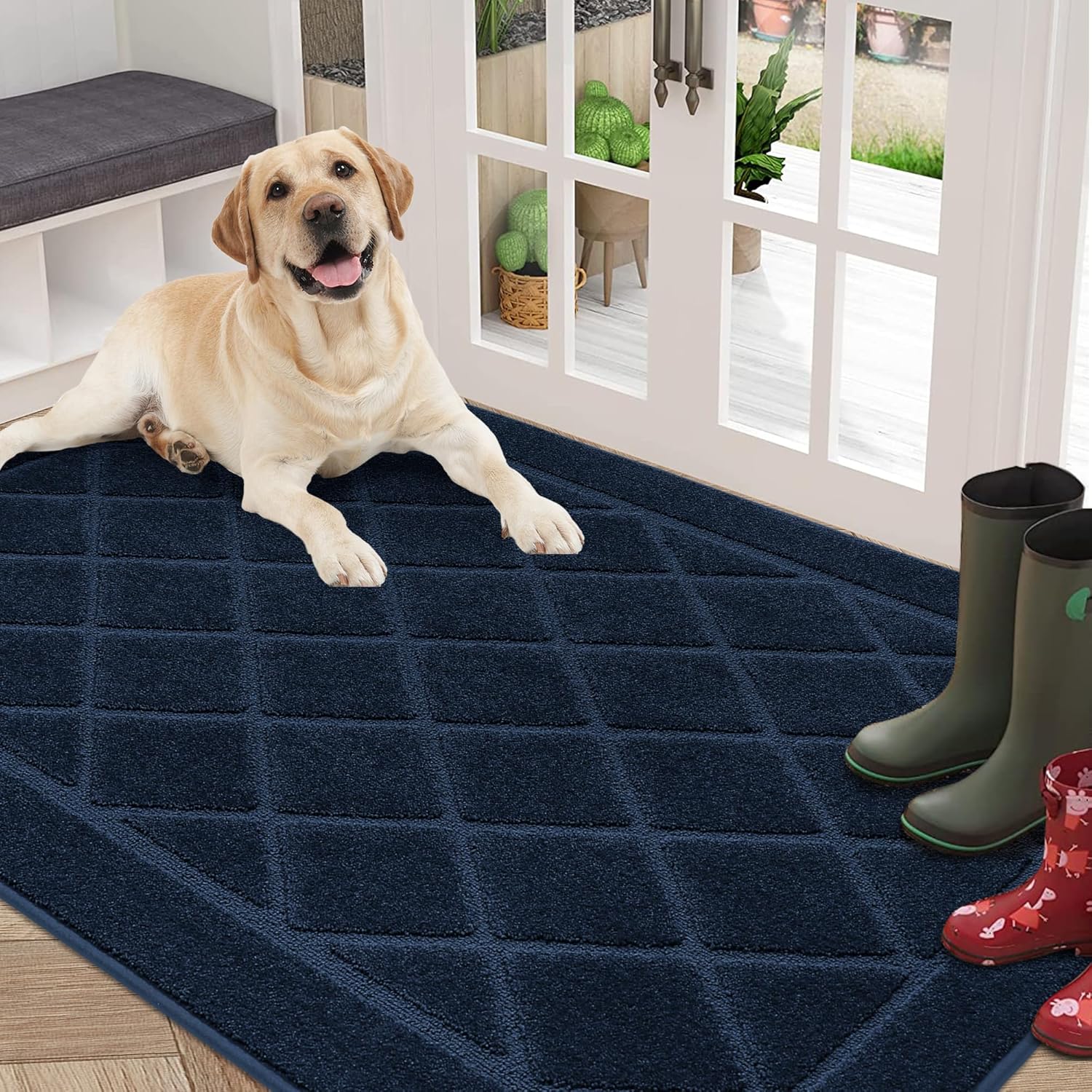 BEQHAUSE Dirt Trapper Door Mat 36" x 60", Doormat Non-Slip Entryway Rugs Washable, Dog Door Mat