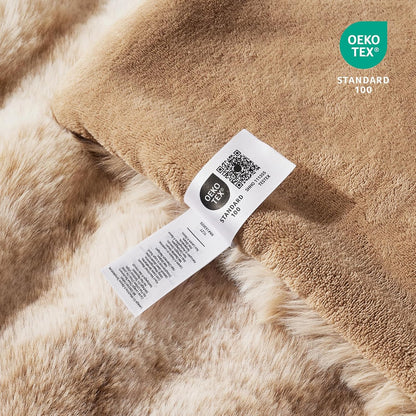 Cozy Bliss Faux Fur Throw Blanket for Couch, Fuzzy Soft Plush Thick Bubble Blanket for Sofa Bedroom