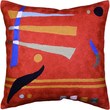 Kandinsky Modern Pillows Cover- Orange | Mid Century Chair Cushions | Abstract Throw Pillows |