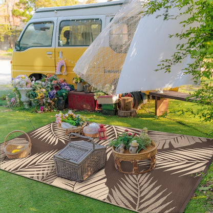 GENIMO Outdoor Rug 5' x 8' Waterproof for Patios Clearance, Reversible Outdoor Plastic Straw