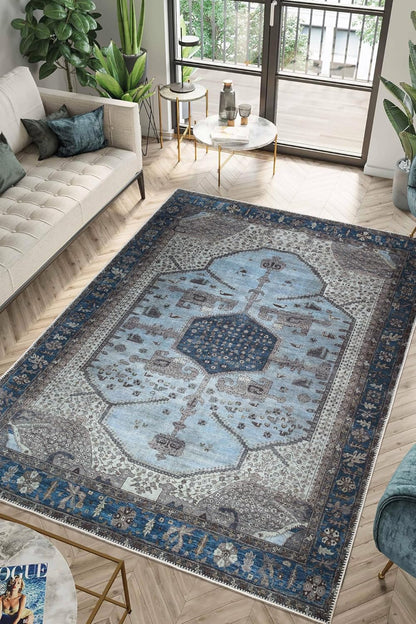 Keen Home Design 8x10 Rug - Machine Washable Area Rug with Non-Slip Backing, Ideal for Living Room