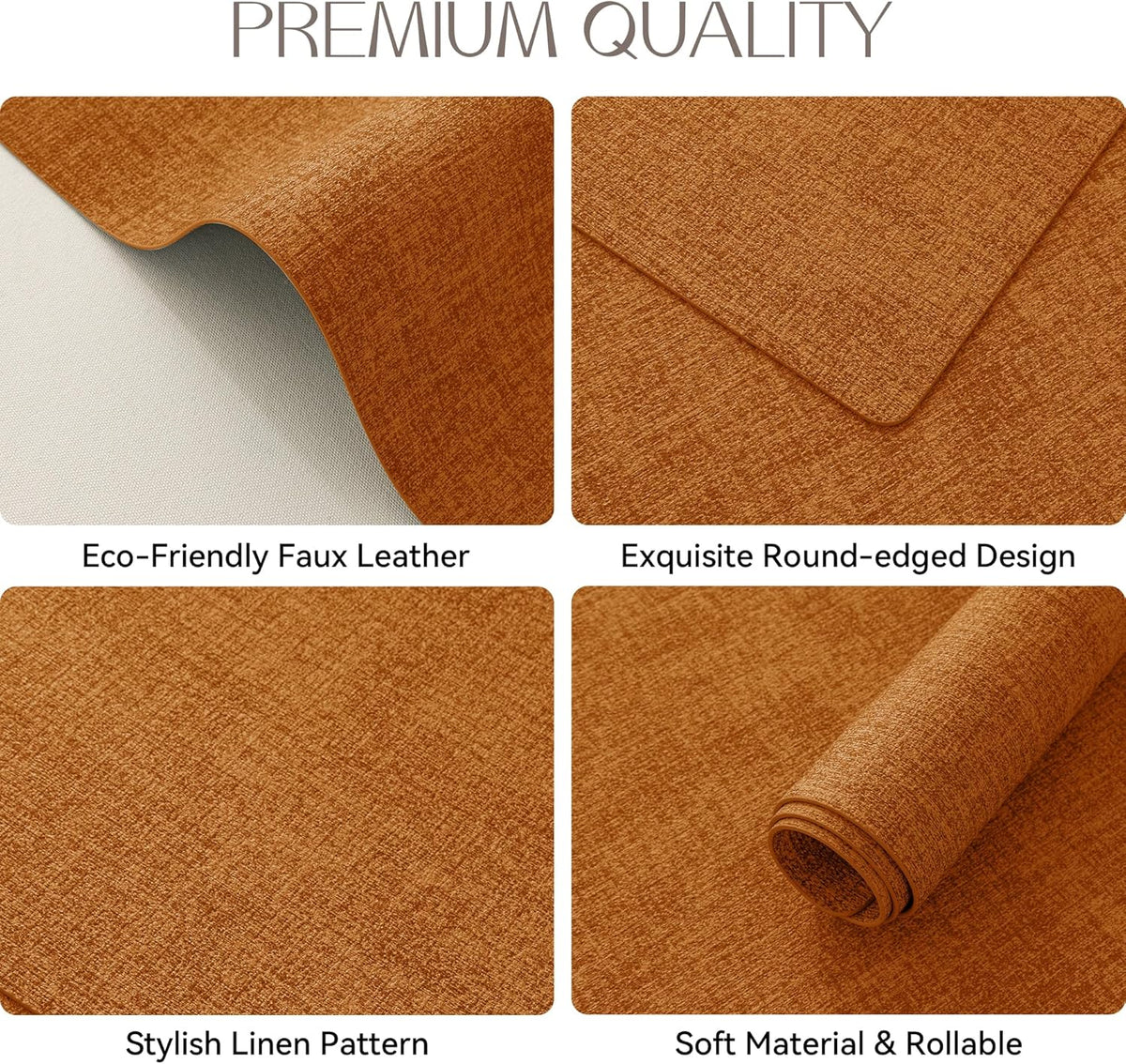Romanstile Fall Vinyl Placemats Set of 4-12 X 18 Inch - Heat Resistant Place Mats 100% Waterproof