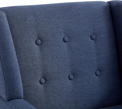 HUIMO Accent Chairs Set of 4, Upholstered Button Tufted Armchair, Linen Fabric Sofa Chairs for