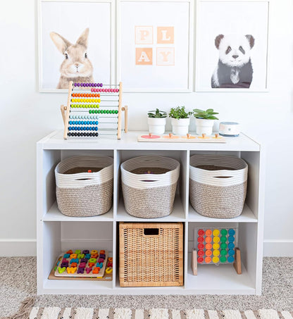 OrganiHaus Woven Storage Baskets for Organizing, Cotton Rope Organizer Bins for Shelves, Closet &
