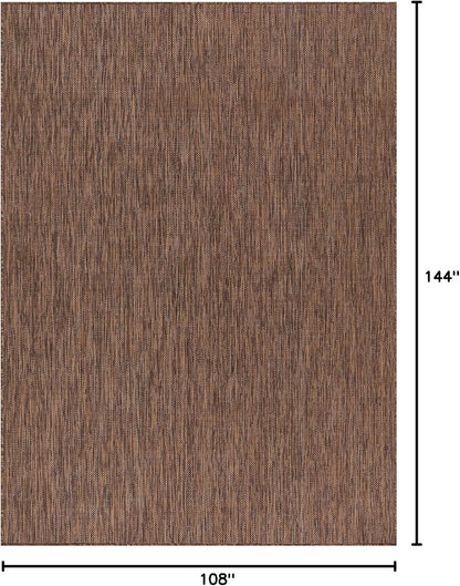 Washable Indoor Outdoor Rug 9x12 Weather Resistant Area Rugs Modern Solid for Porch Deck Balcony