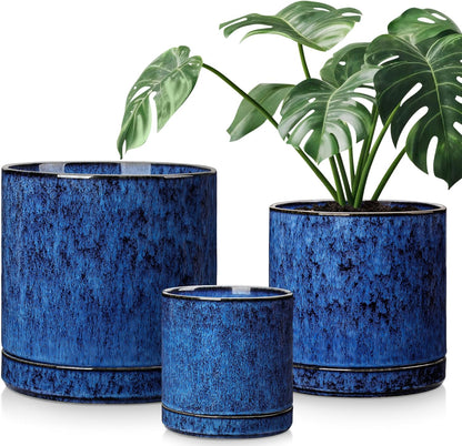 vancasso Ceramic Planters, Plant Pots for Indoor Plants, 6.25+8.25+10.25 Inch Ceramic Pots for