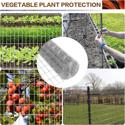 Tongmo 3 ft x 100 ft Galvanized Welded Wire Fence, 16GA Garden Chicken Wire Fence Roll, Mesh Size