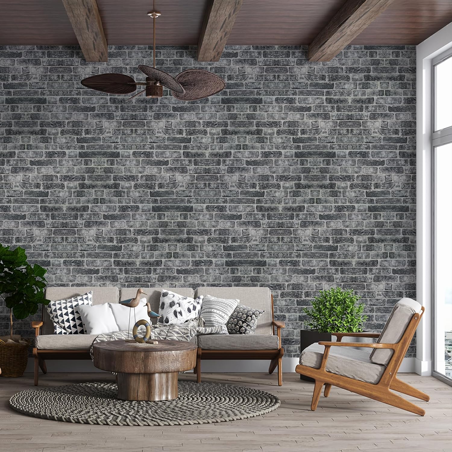 IZODEKOR 3D Wall Panels Brick Effect - Cladding, Stone Look, Styrofoam Facing for Living Room