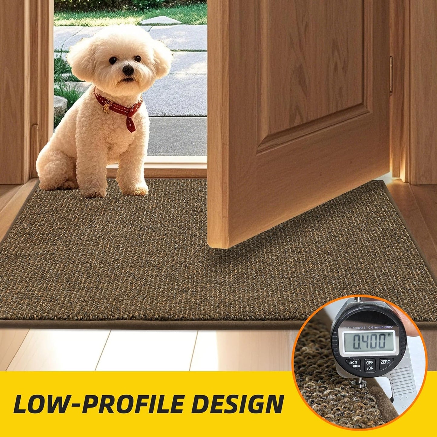 JSEI Dirt Trapper Door Mat 32"x48" Non-Slip Washable Entrance Mat, Dog Doormats, Absorbent &