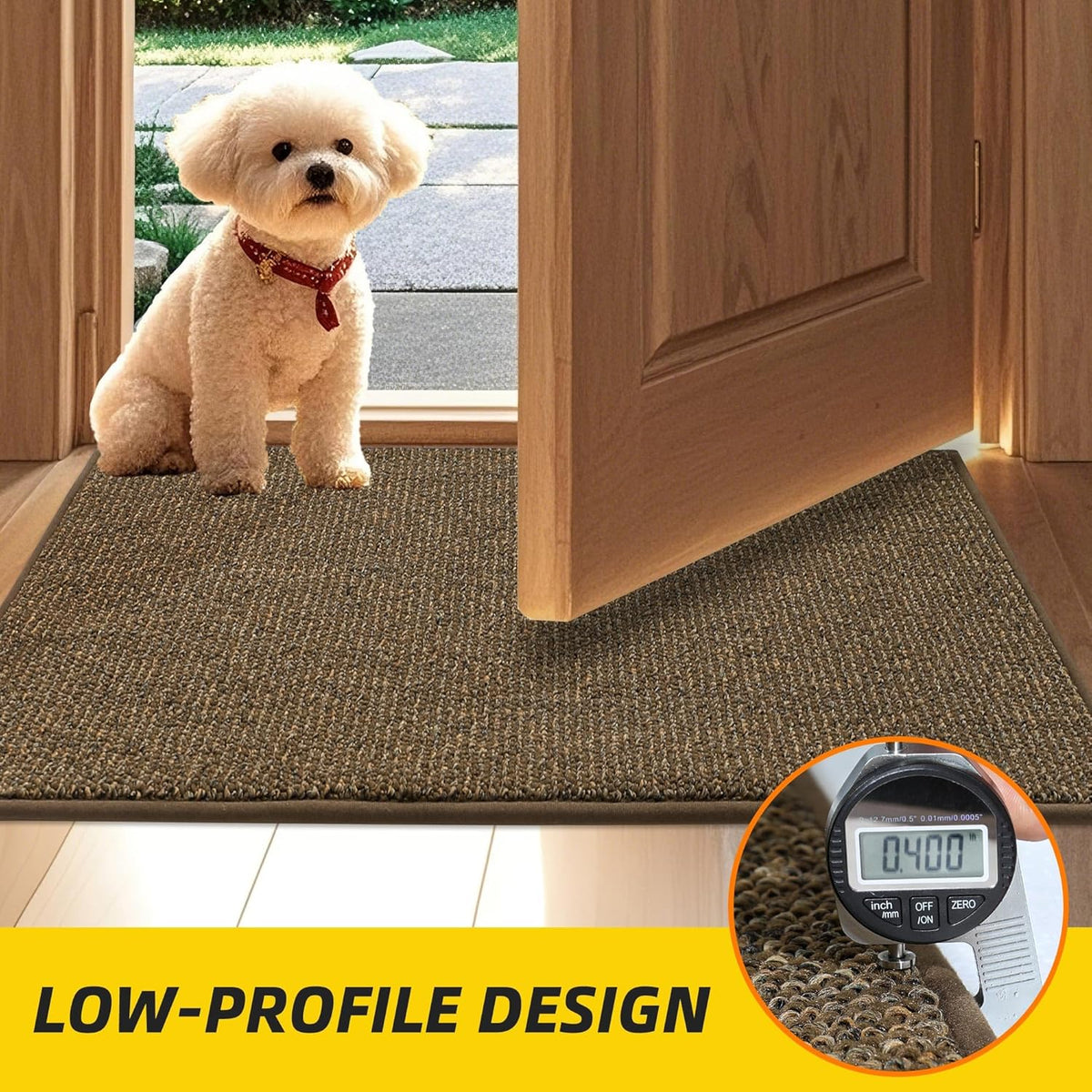 JSEI Dirt Trapper Door Mat 24"x60" Non-Slip Washable Entrance Mat, Dog Doormats, Absorbent &