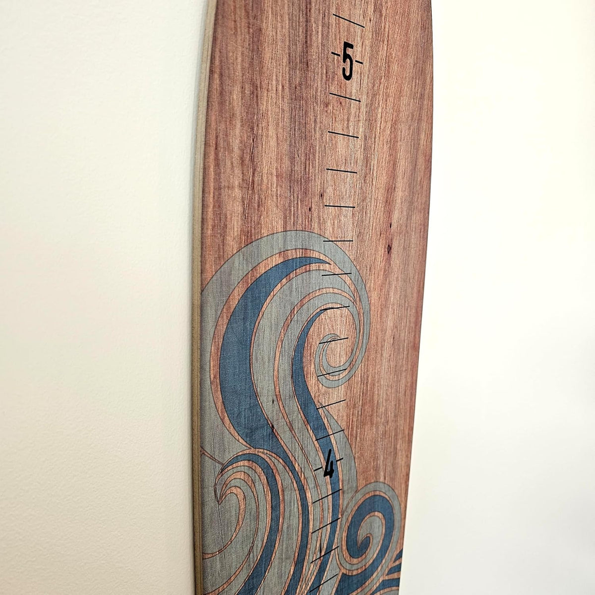 Wooden Surfboard Wall Decor Growth Chart - Surf Board Wall Decor for Kids Room, Wooden Growth Chart