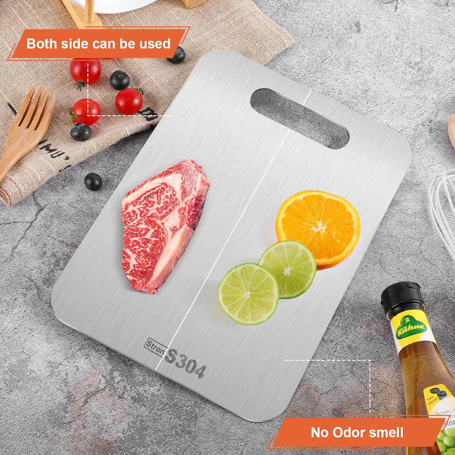 Cutting Boards for Kitchen, Cutting Board, Foodgrade Stainless Steel Cutting Board for Meat,Fruit