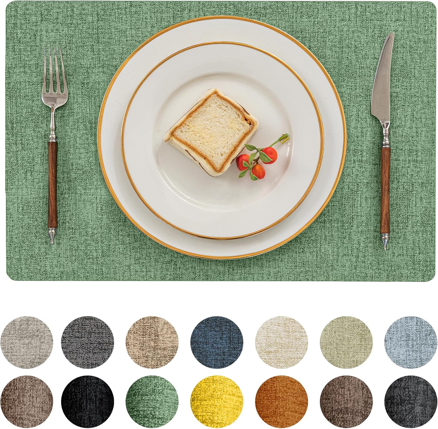 Romanstile Vinyl Placemats Set of 4-12 X 18 Inch - Heat Resistant Place Mats 100% Waterproof