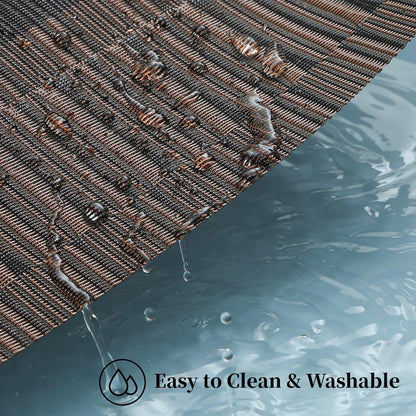 Leetaltree Brown with Black Striped Placemats Set of 12 - Heat Resistant Non-Slip Place mats for