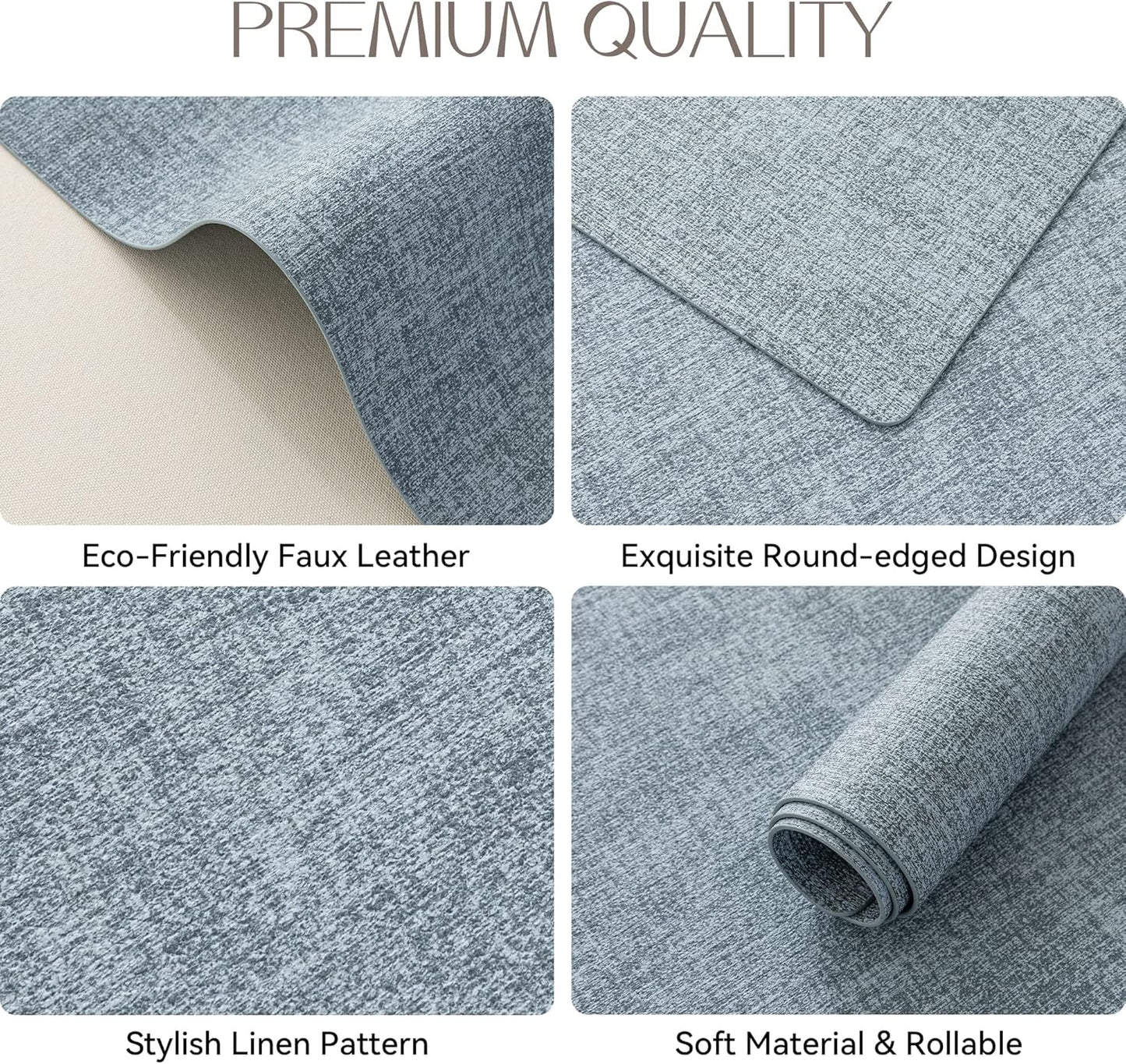 Romanstile Vinyl Placemats Set of 8-12 X 18 Inch - Heat Resistant Place Mats 100% Waterproof