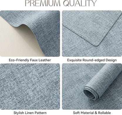 Romanstile Vinyl Placemats Set of 4-12 X 18 Inch - Heat Resistant Place Mats 100% Waterproof