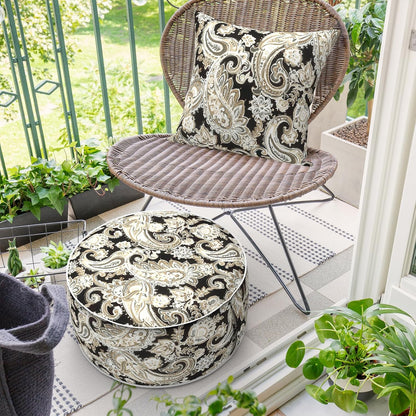 Inflatable Ottoman Stool D21 xH9 for Outdoor/Indoor Use, Water Repellent Patio Foot Rest Stool with
