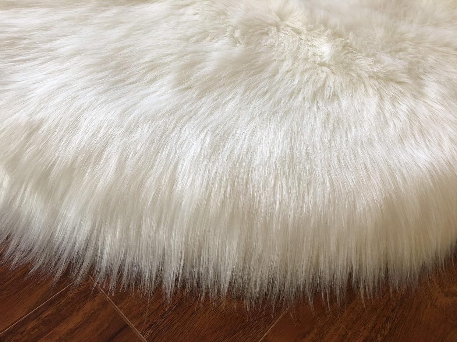 LAMBZY Faux Sheepskin Hypoallergenic Free Shape Silky Shag Rug, Luxury Shaggy Silky Plush Carpet