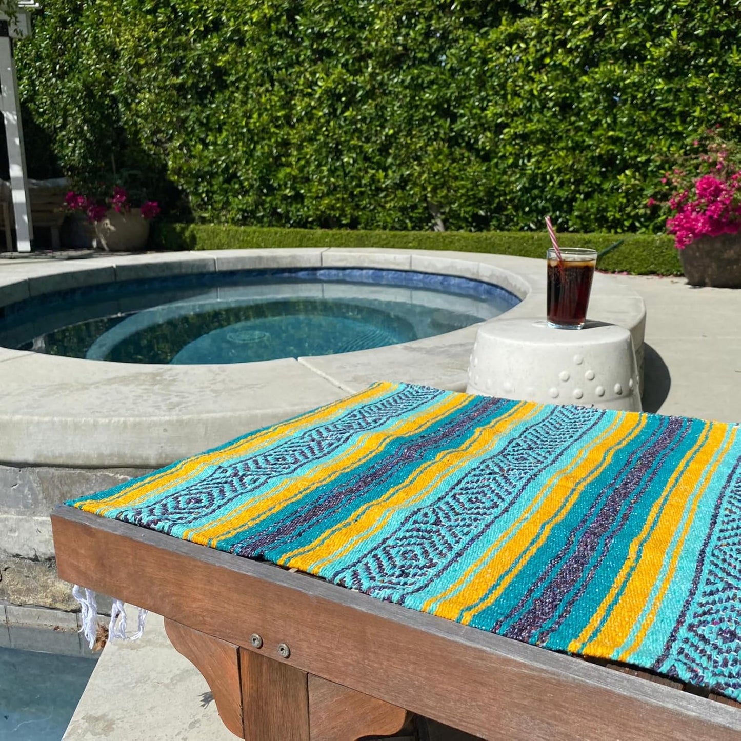 Del Mex Classic Mexican Blanket, Large Authentic Woven Falsa Throw (70"x50"), Artisan Southwest
