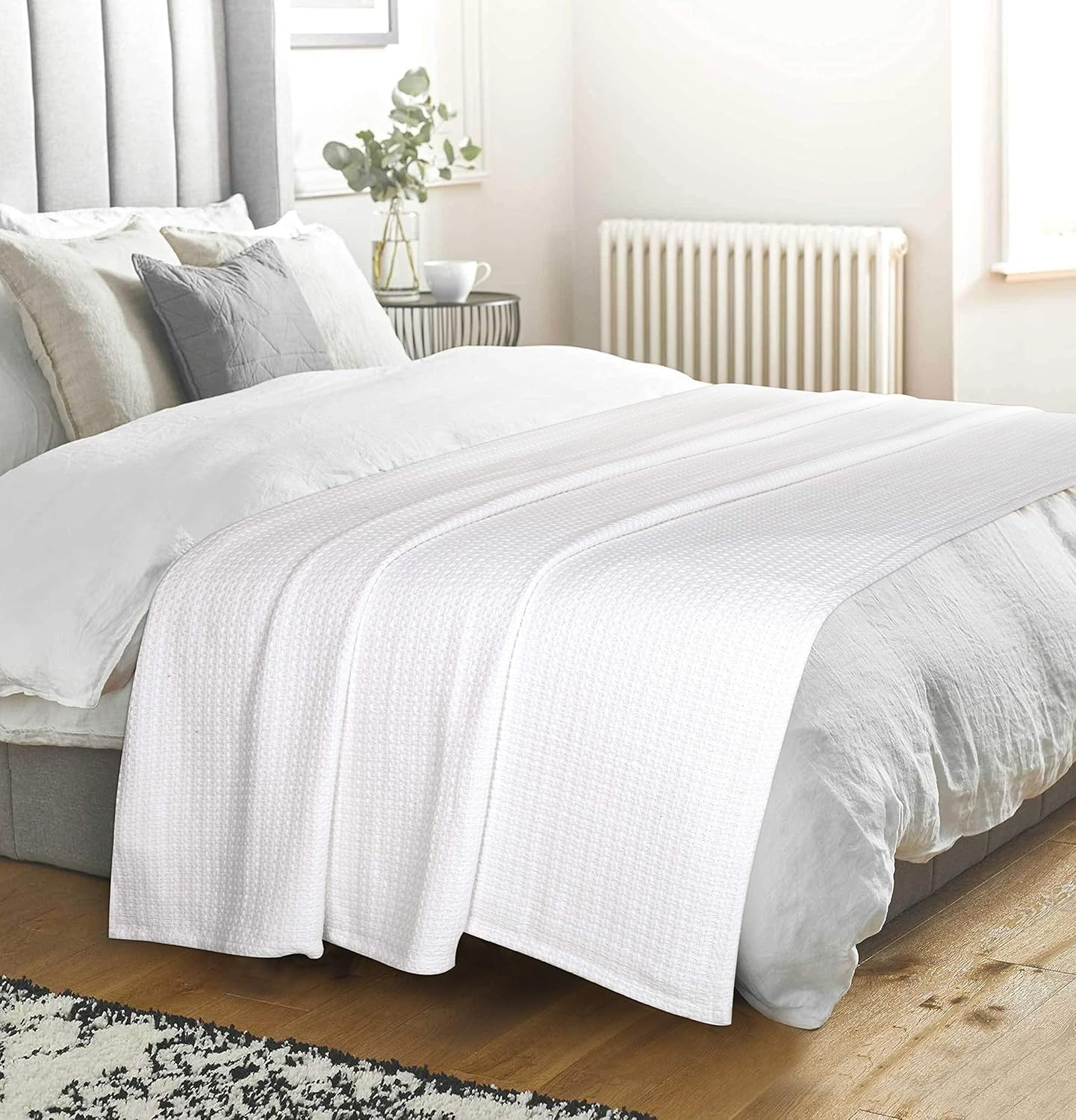 Elvana Home 100% Cotton Bed Blanket, Breathable Bed Blanket Twin Size, Cotton Thermal Blankets