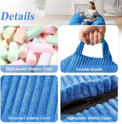 3.5FT Bean Bag Chairs Teardrop Bean Bag Chair for Adults Beanbag Chair with Memory Foam Filled