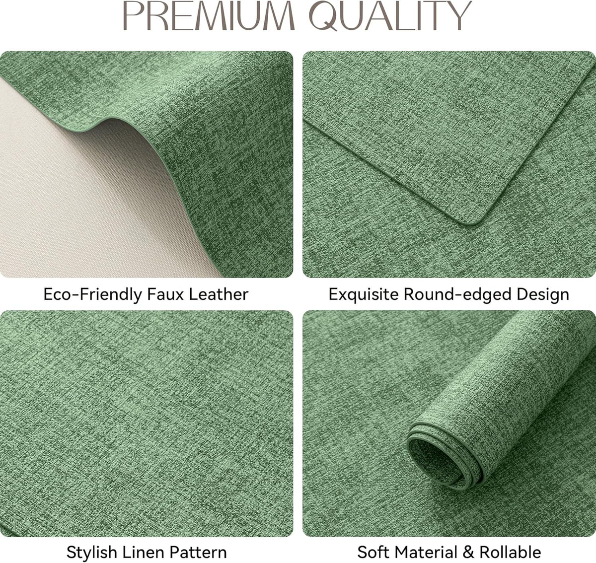 Romanstile Vinyl Placemats Set of 8-12 X 18 Inch - Heat Resistant Place Mats 100% Waterproof