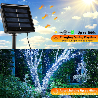 Joomer Solar Christmas Lights Outdoor, 2 Pack Total 144FT 400 LED 8 Modes Waterproof Solar