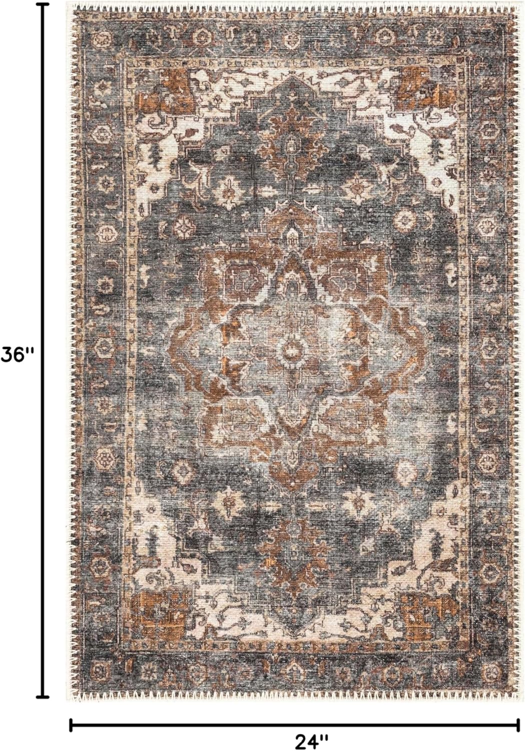 Keen Home Design 2x3 Rug - Machine Washable Entry Rug with Non-Slip Backing, Ideal for Enteryway