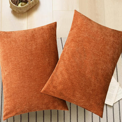 CaliTime Fall Throw Pillow Covers Decorative 20 X 26 Inches Pack of 2 Cozy Chenille Standard Pillow