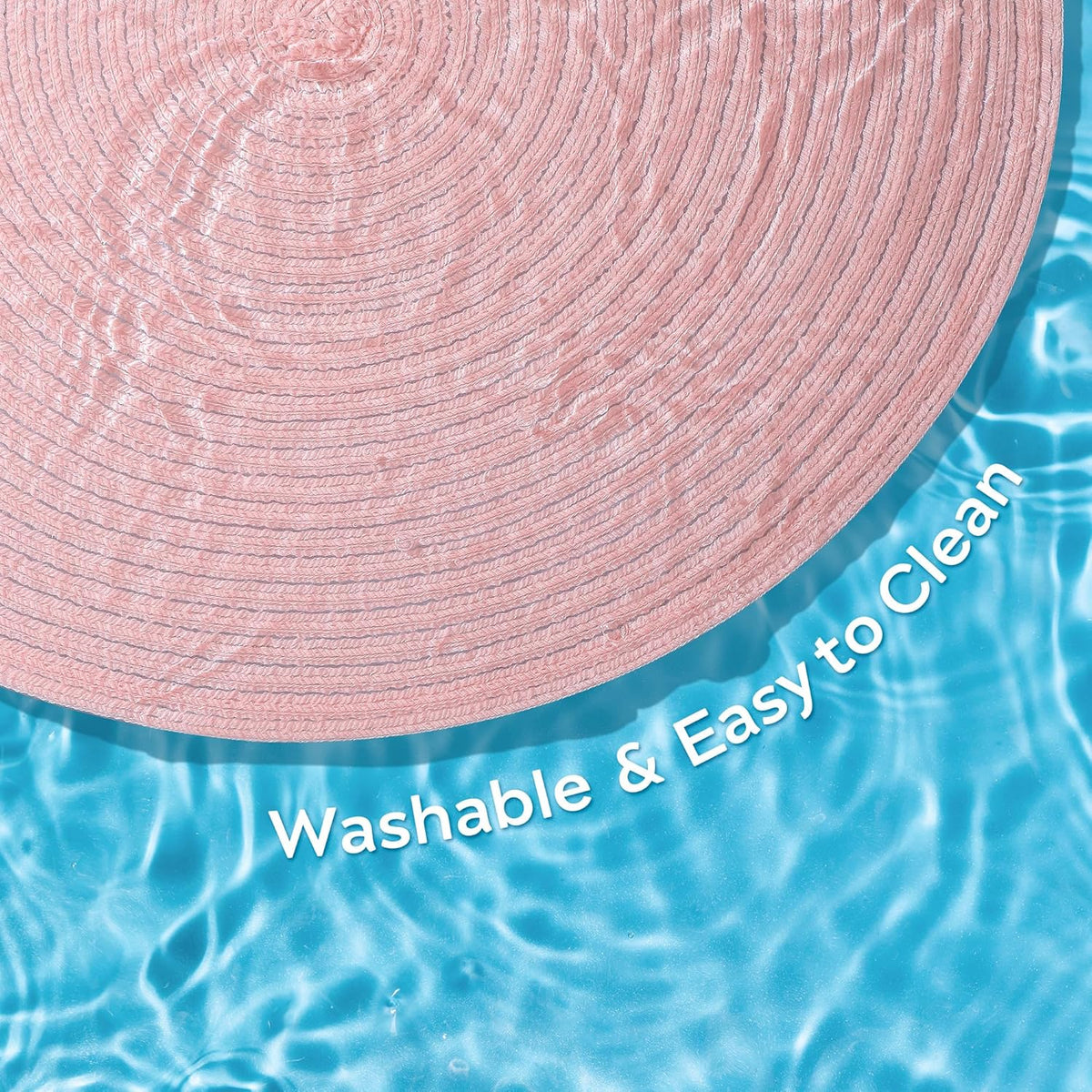 Leetaltree Round Placemats Heat and Slip Resistant Cotton Table Mats, Washable Bohemian Placemats