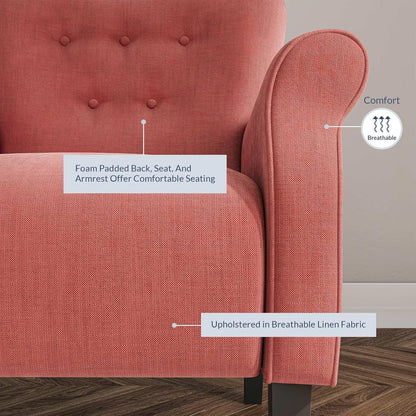 BELLEZE Modern Accent Chair for Living Room, High Back Armchair with Wooden Legs, Upholstered