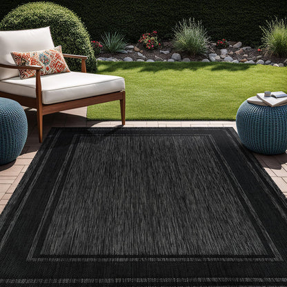Beverly Rug Large Outdoor Rug 10x14 Modern Bordered Area Rugs for Indoor and Outdoor Patio Deck