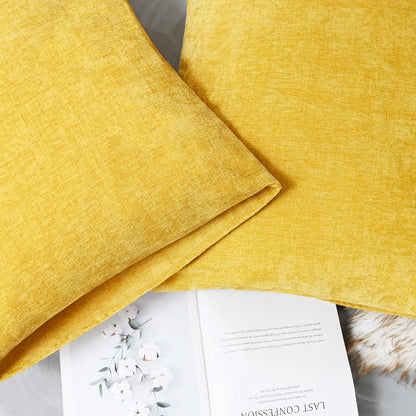 CaliTime Throw Pillow Covers Decorative 20 X 26 Inches Pack of 2 Cozy Chenille Standard Pillow