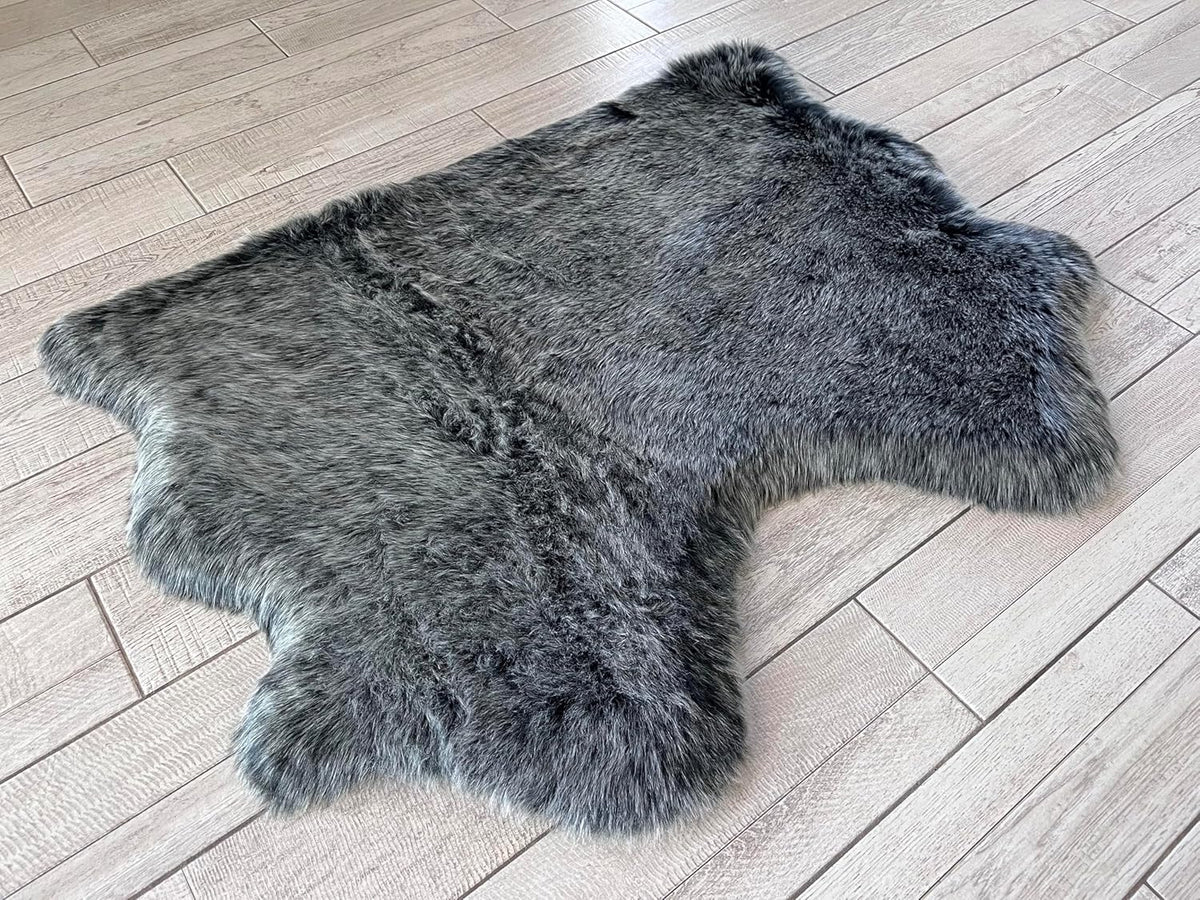 LAMBZY Faux Sheepskin Super Soft Hypoallergenic Free Shape Silky Shag Rug, Luxury Shaggy Plush