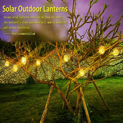 Cooo 12 Pack Solar Lanterns Outdoor Waterproof Upgraded Crystal Glass Solar Mason Jar Lights 30 LED